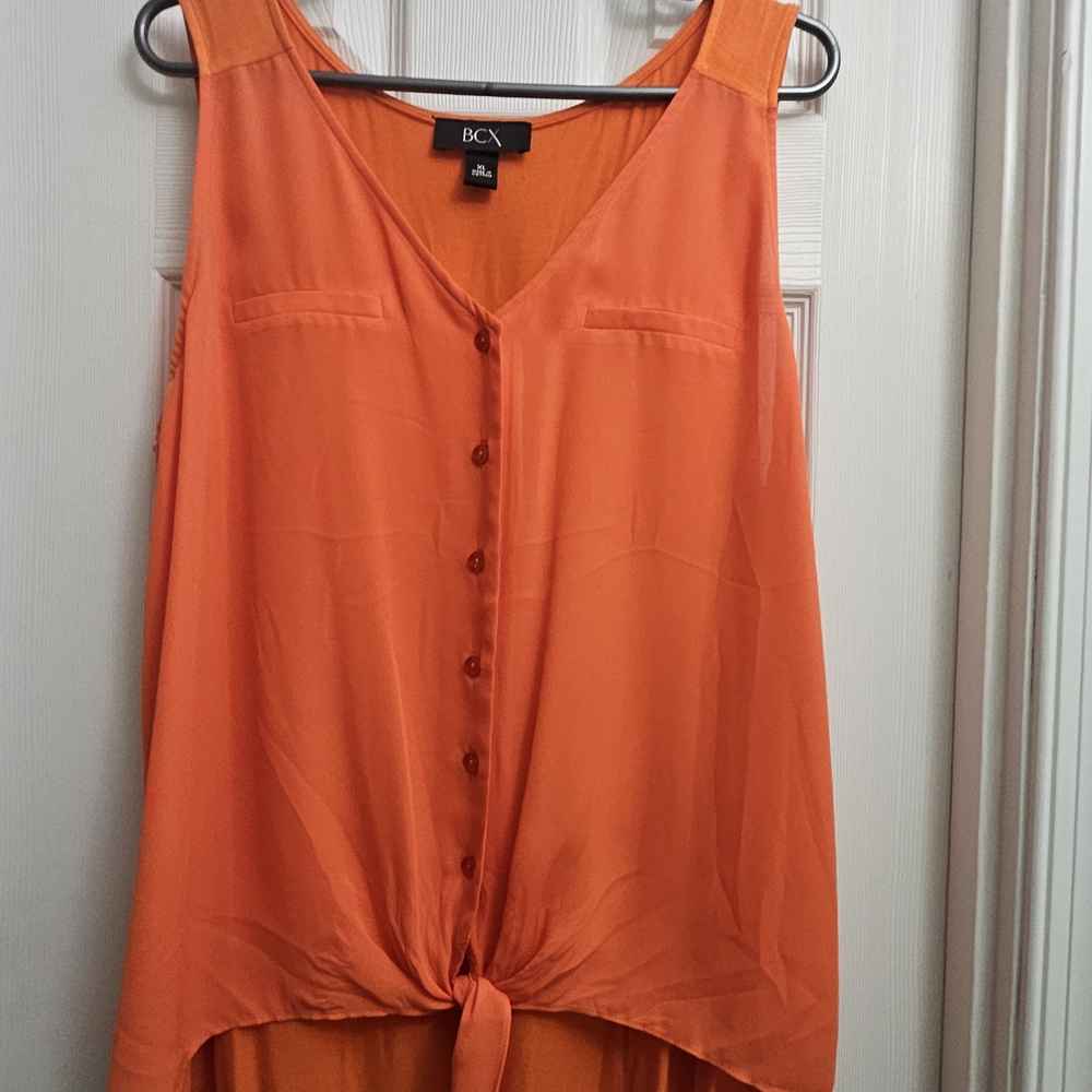 BCX Women's Vibrant Orange Tank Top